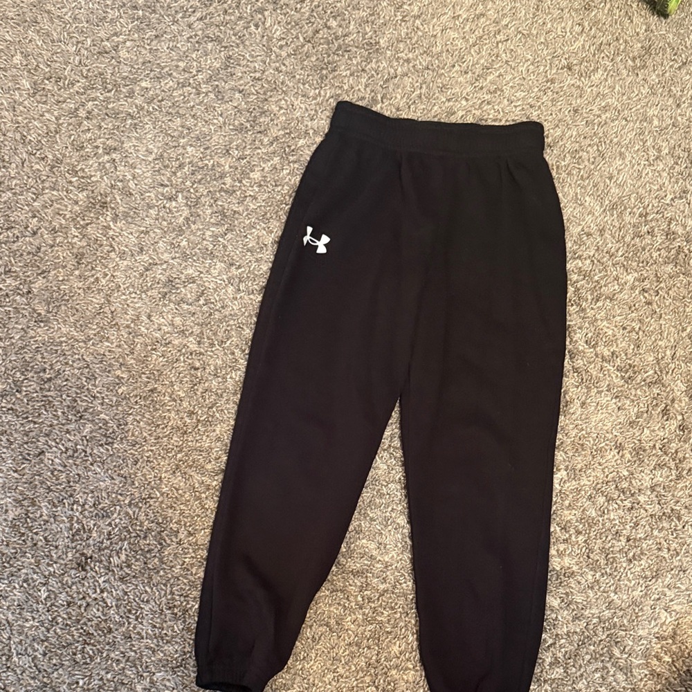 Under Armour Black Kids Jogger Sweatpants with White Logo